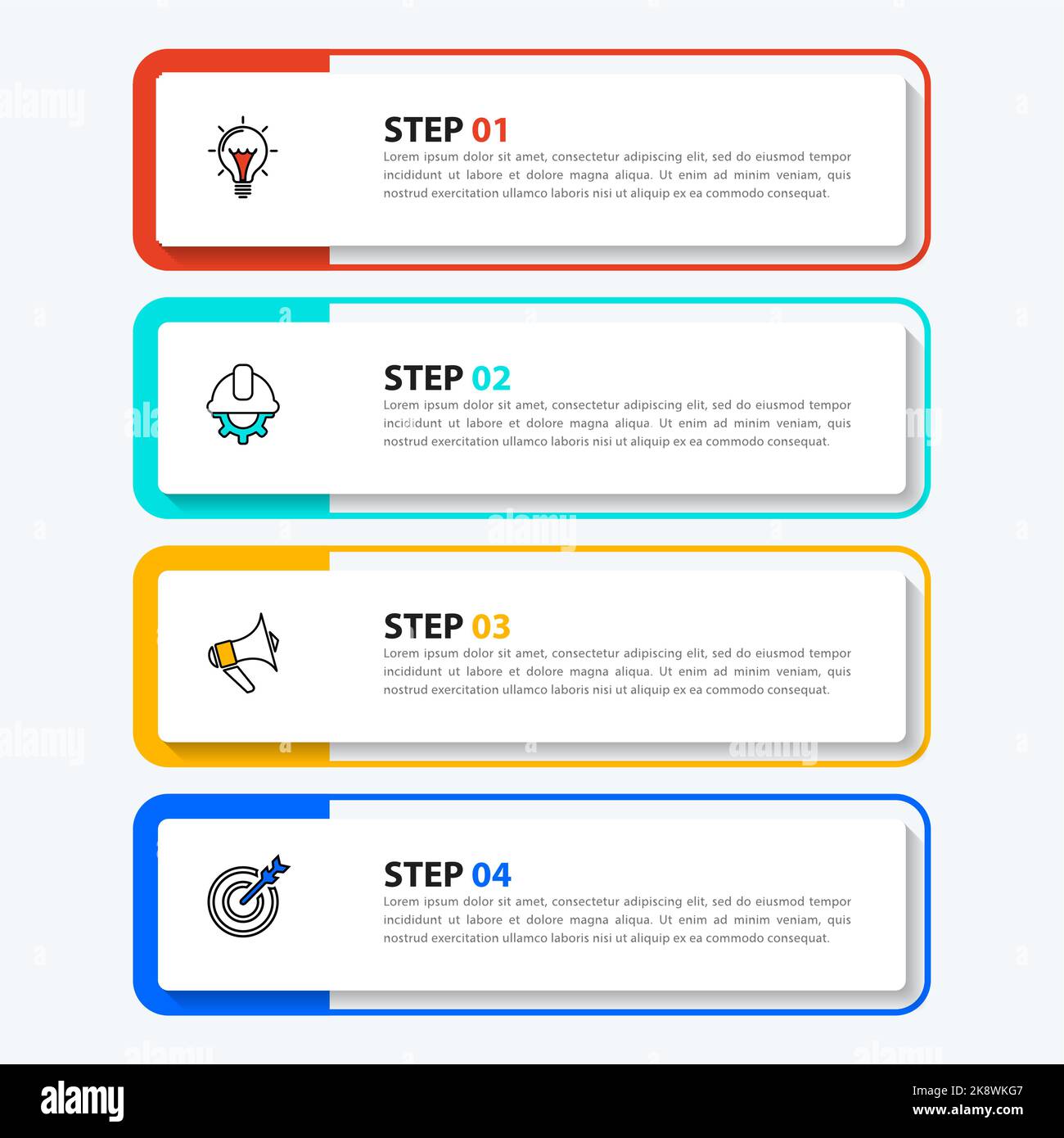 Infographic template with icons and 4 options or steps. Can be used for ...