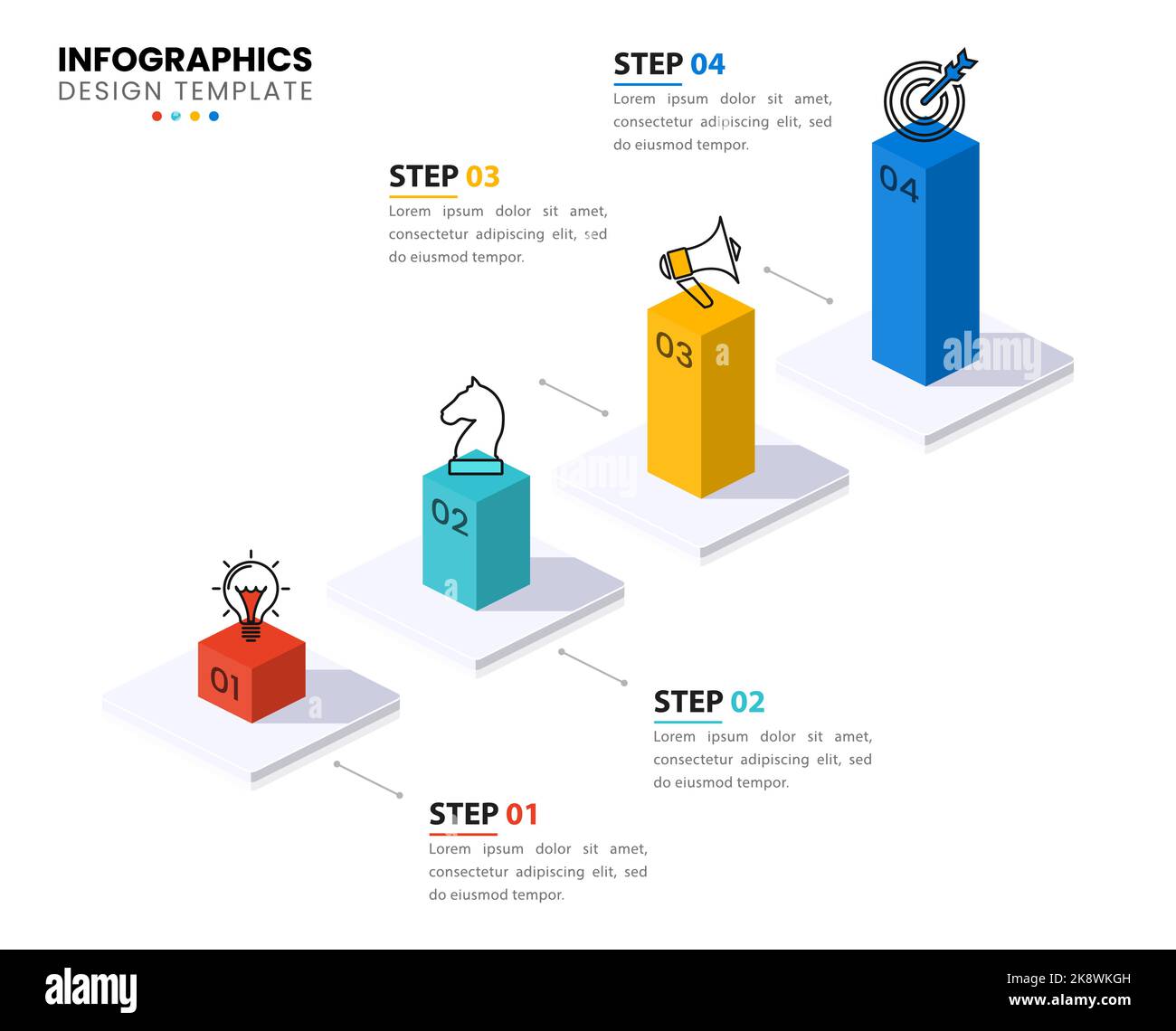 Infographic template with icons and 4 options or steps. Can be used for ...