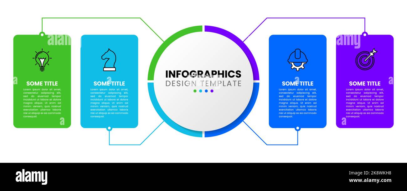 Infographic template with icons and 4 options or steps. Rectangles. Can ...