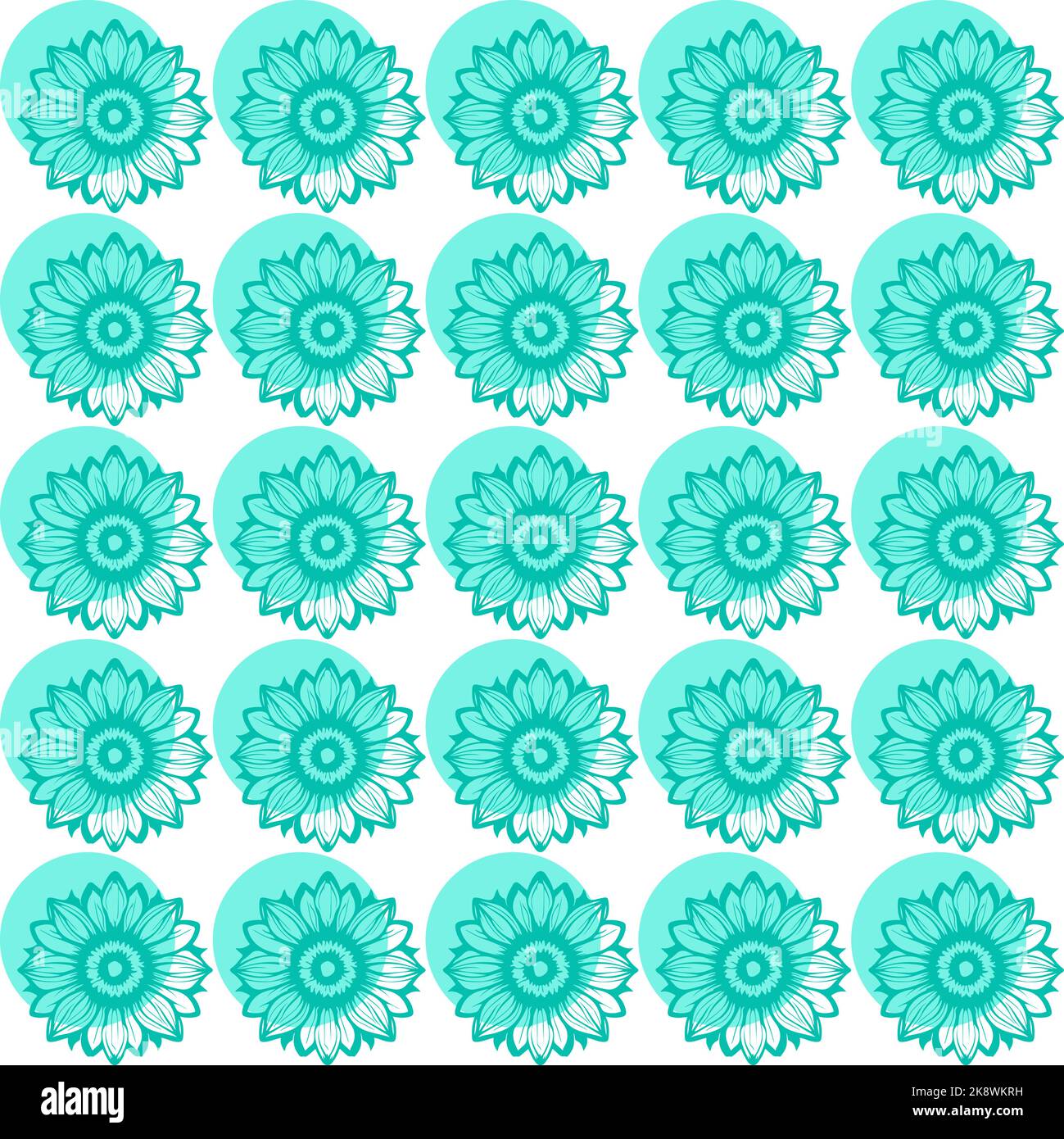 Seamless vector pattern based on hand drawn sunflower Stock Vector