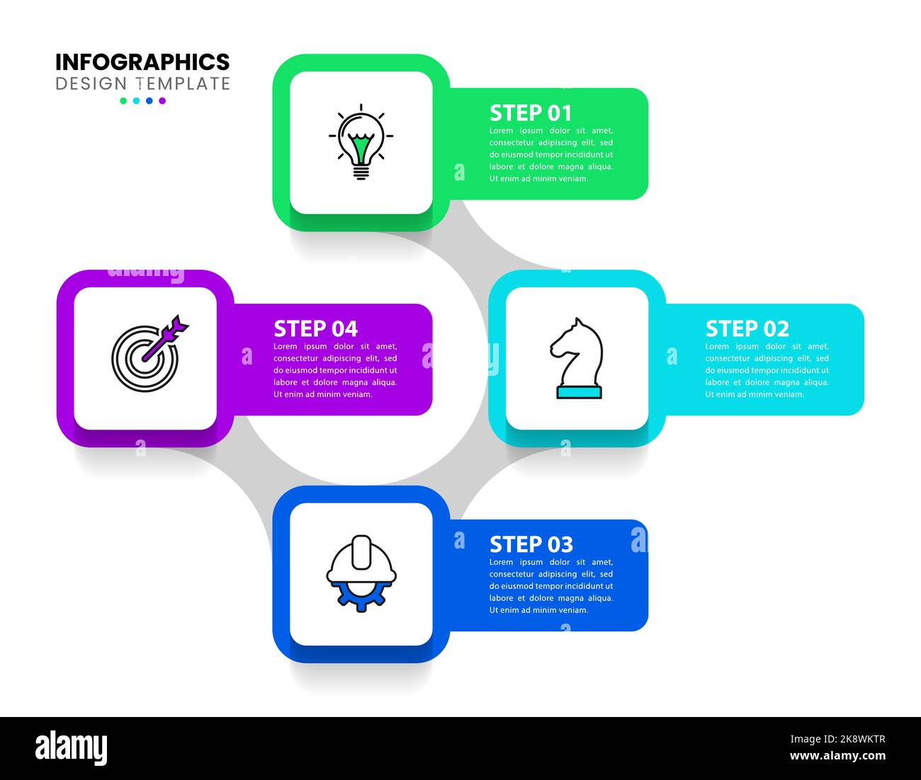 Infographic template with icons and 4 options or steps. Can be used for ...