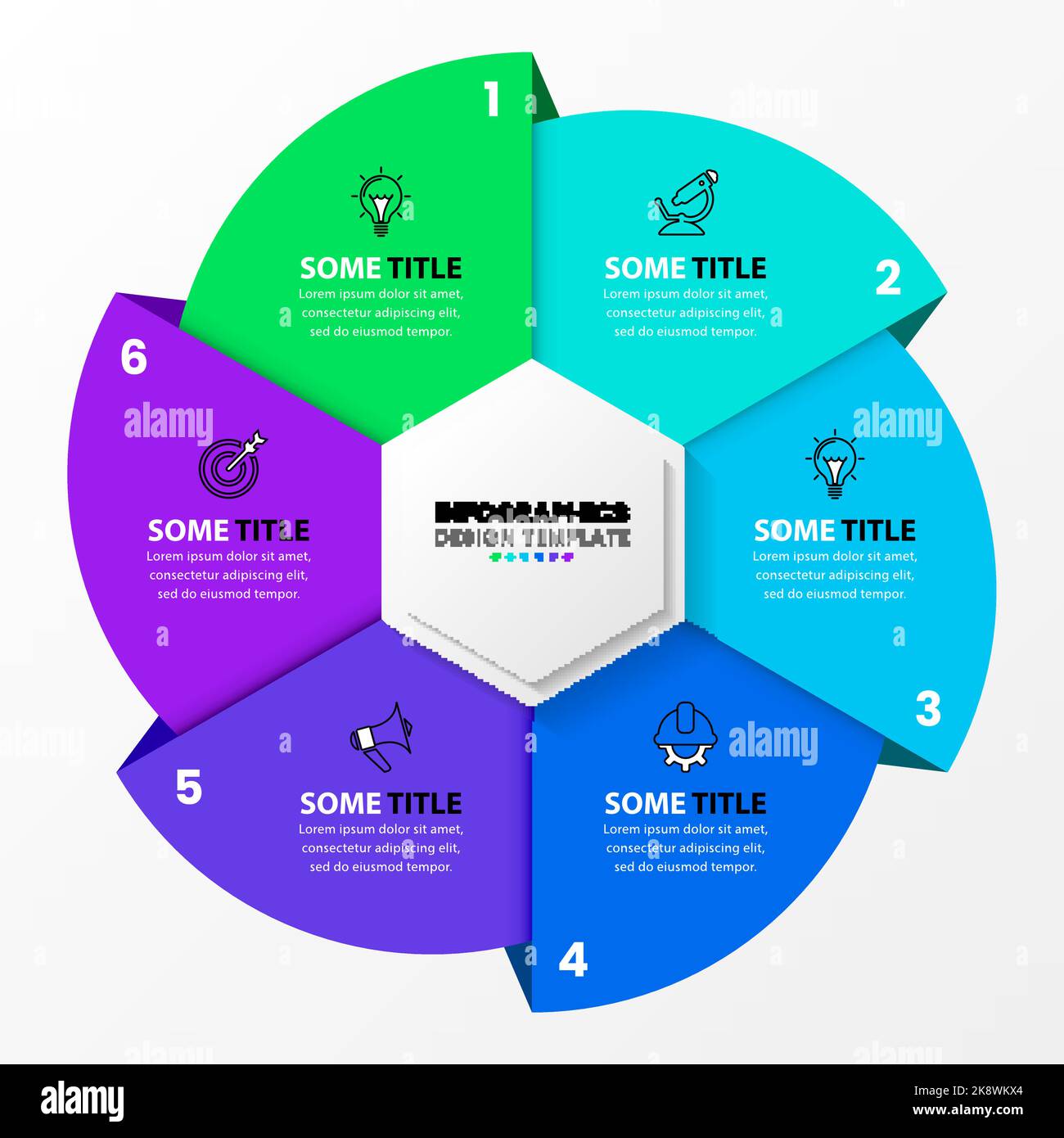 Infographic template with icons and 6 options or steps. Can be used for ...