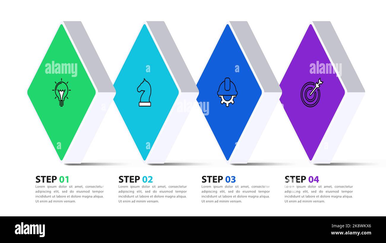 Infographic template with icons and 4 options or steps. Can be used for ...