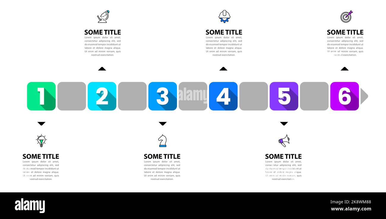 Infographic template with icons and 6 options or steps. Timeline. Can ...