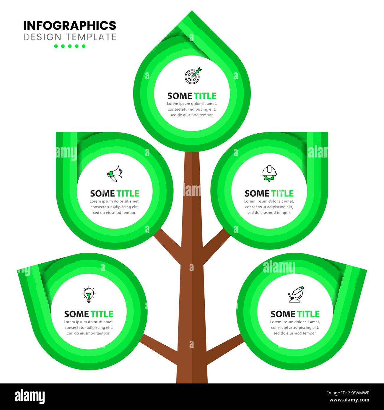 Infographic template with icons and 5 options or steps. Tree. Can be ...