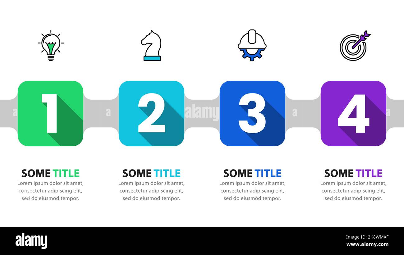 Infographic template with icons and 4 options or steps. Can be used for ...