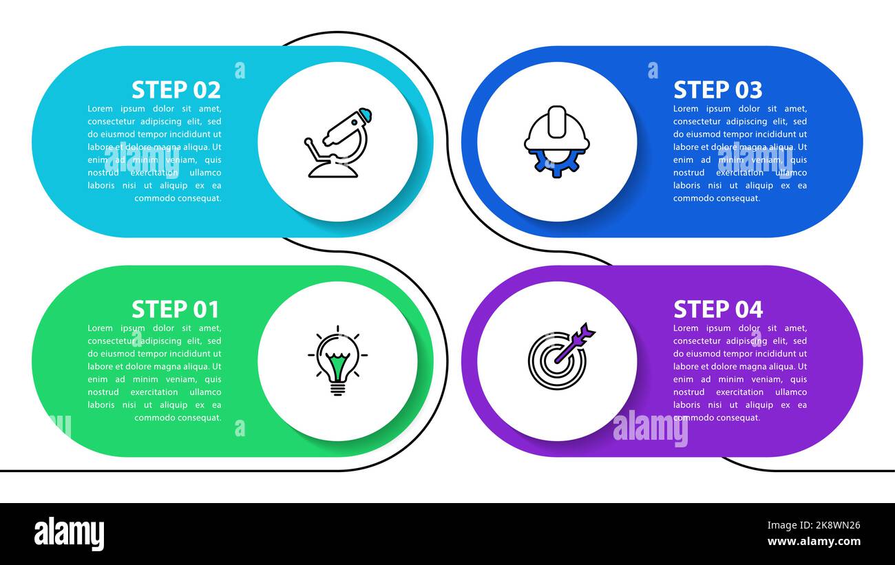 Infographic template with icons and 4 options or steps. Can be used for ...