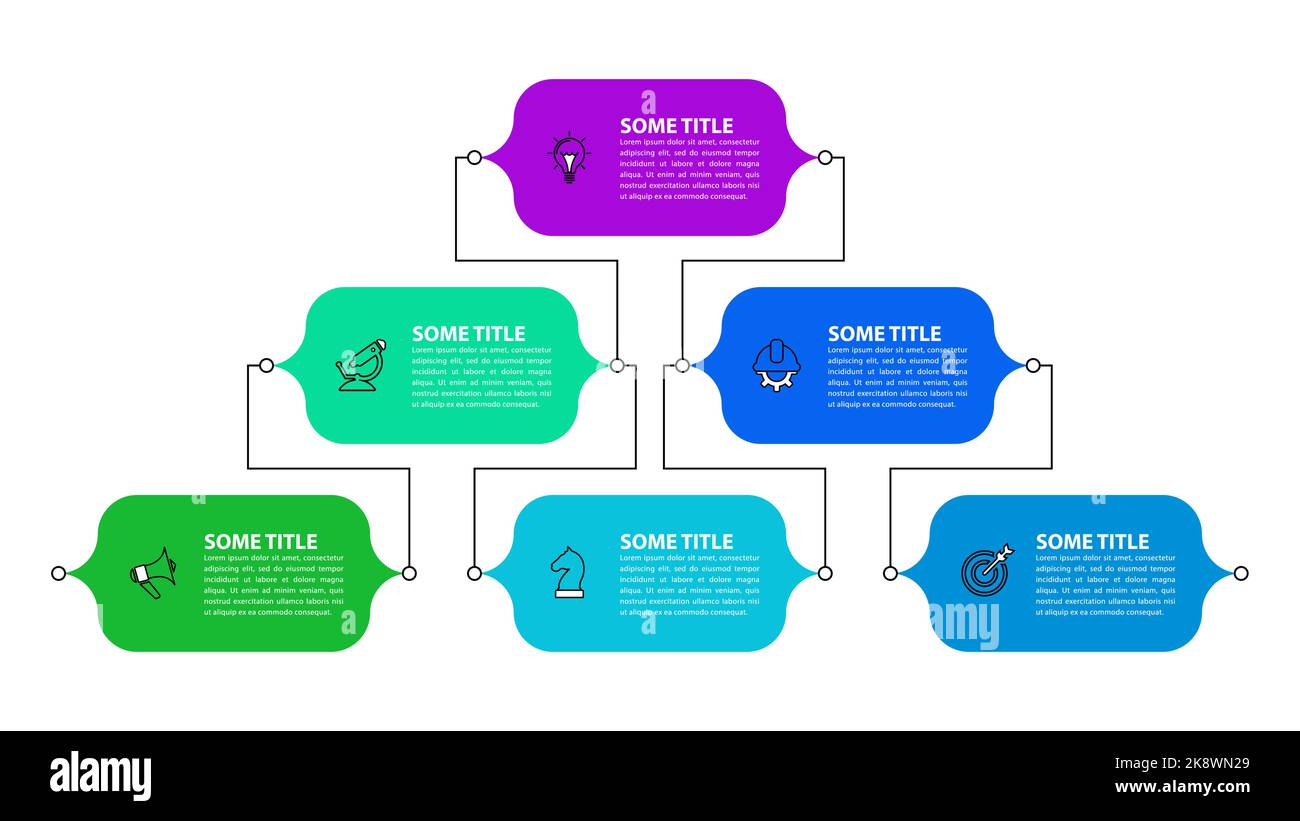 Infographic template with icons and 6 options or steps. Pyramid. Can be ...