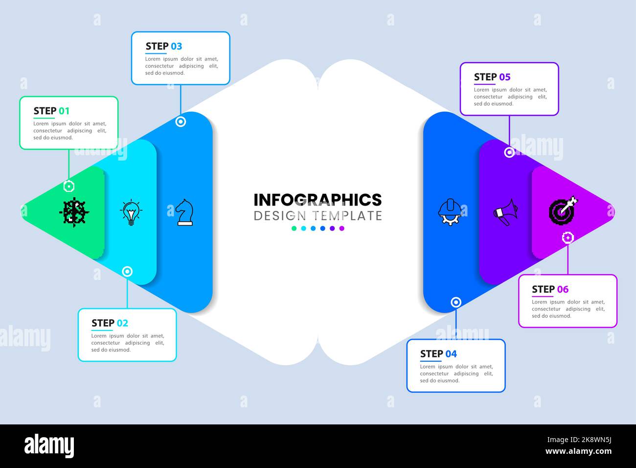 Infographic template with icons and 6 options or steps. Can be used for ...