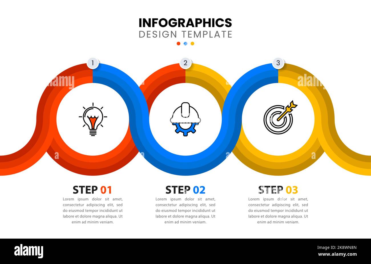 Infographic template with icons and 3 options or steps. Circle. Can be ...