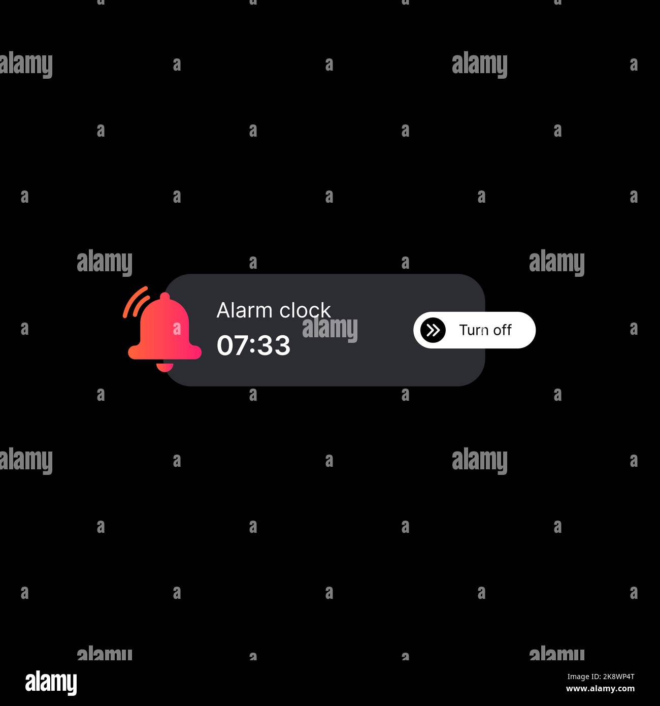 Alarm Clock Notification Banner Illustration. Social Media UI Concept