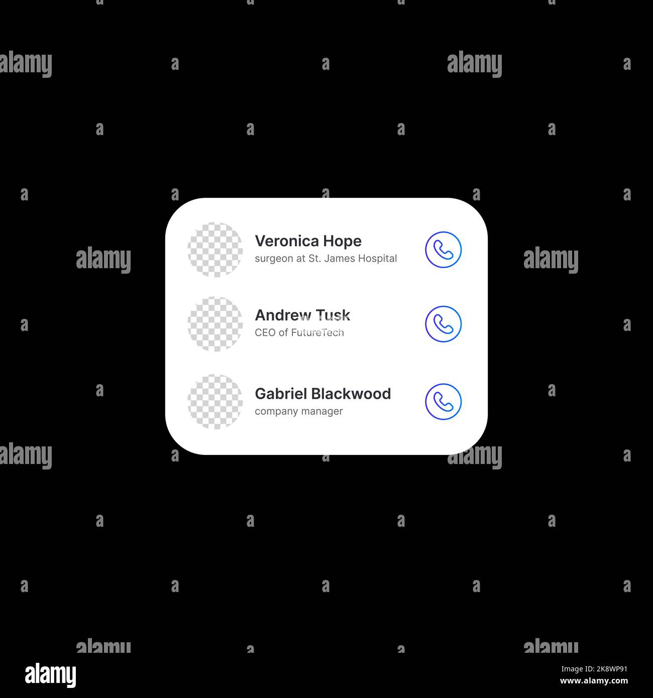 Telephone Book Banner Illustration. Social Media UI Concept on Black ...