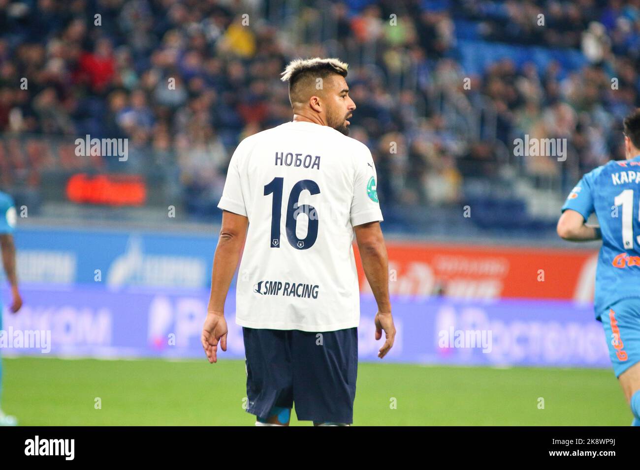 Saint Petersburg, Russia. 24th Oct, 2022. Christian Noboa (No.16) of Sochi seen in action during the Russian Premier League football match between Zenit Saint Petersburg and Sochi at Gazprom Arena. Final score; Zenit 7:0 Sochi. Credit: SOPA Images Limited/Alamy Live News Stock Photo