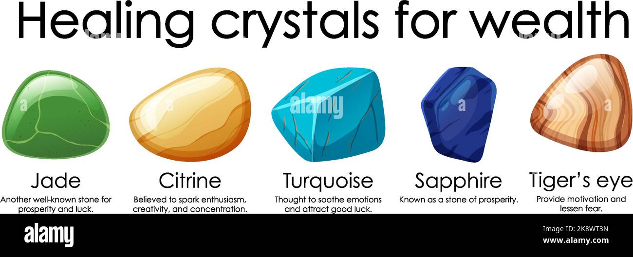 Healing crystals for wealth collection illustration Stock Vector Image & Art Alamy