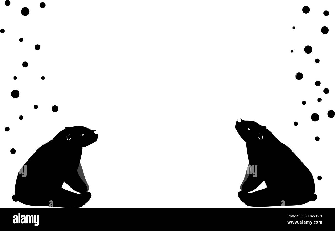 Two polar bears sitting facing each other Stock Vector Image & Art - Alamy