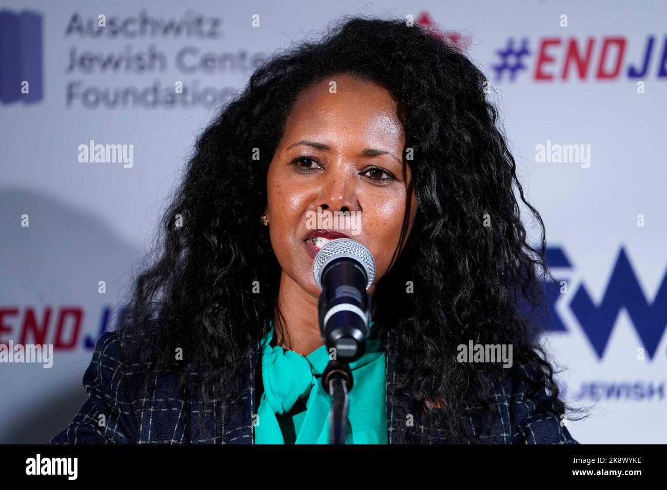 New York City, USA. 24th Oct, 2022. Mazi Pilip speaks during the #EndJewHatred Day event at the Center for Jewish History on October 24, 2022 in New York City. (Photo by John Lamparski/Sipa USA) Credit: Sipa USA/Alamy Live News Stock Photo