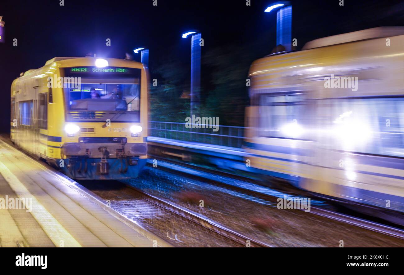 Two passenger trains hi-res stock photography and images
