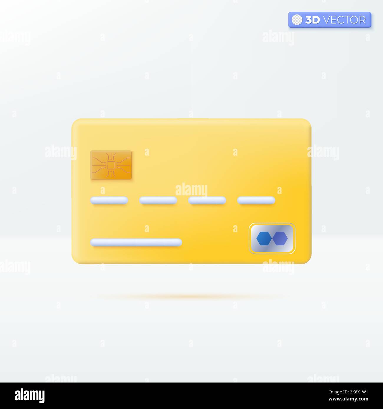 Gold Class credit card icon symbols. Payments, online banking, money transfers concept. 3D vector isolated illustration design. Cartoon pastel Minimal Stock Vector
