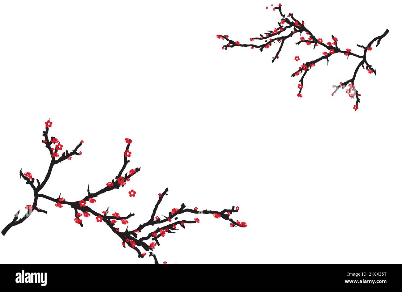 Plum blossom vector art  Images, Sakura tree. Pink cherry blossom flower high quality JPG image Stock Photo