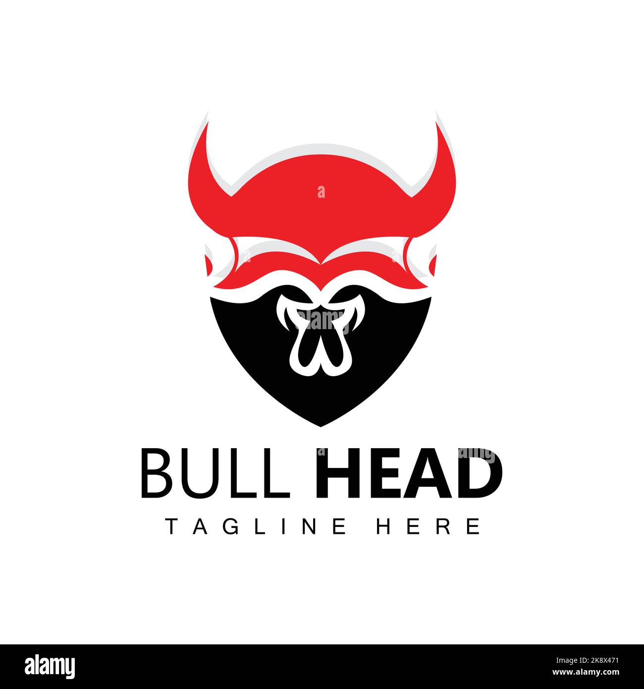 Bull Head Logo, Farm Animal Vector, Livestock Illustration, Company Brand Icon Stock Vector