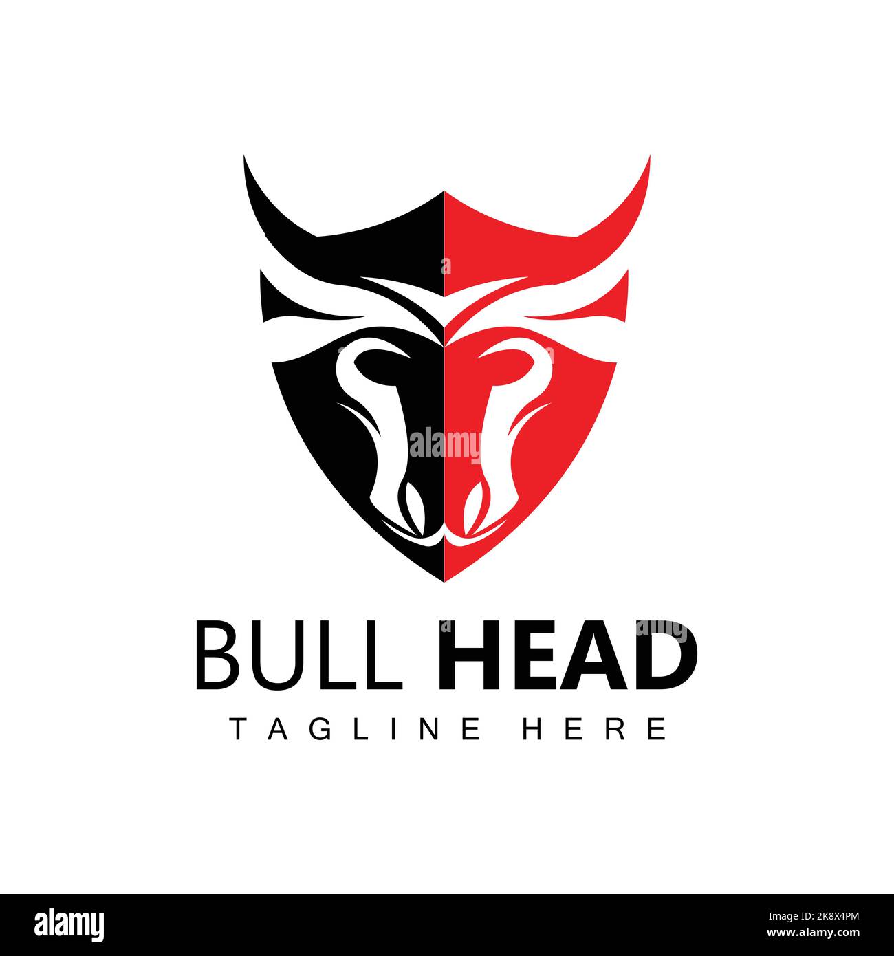 Bull Head Logo, Farm Animal Vector, Livestock Illustration, Company Brand Icon Stock Vector