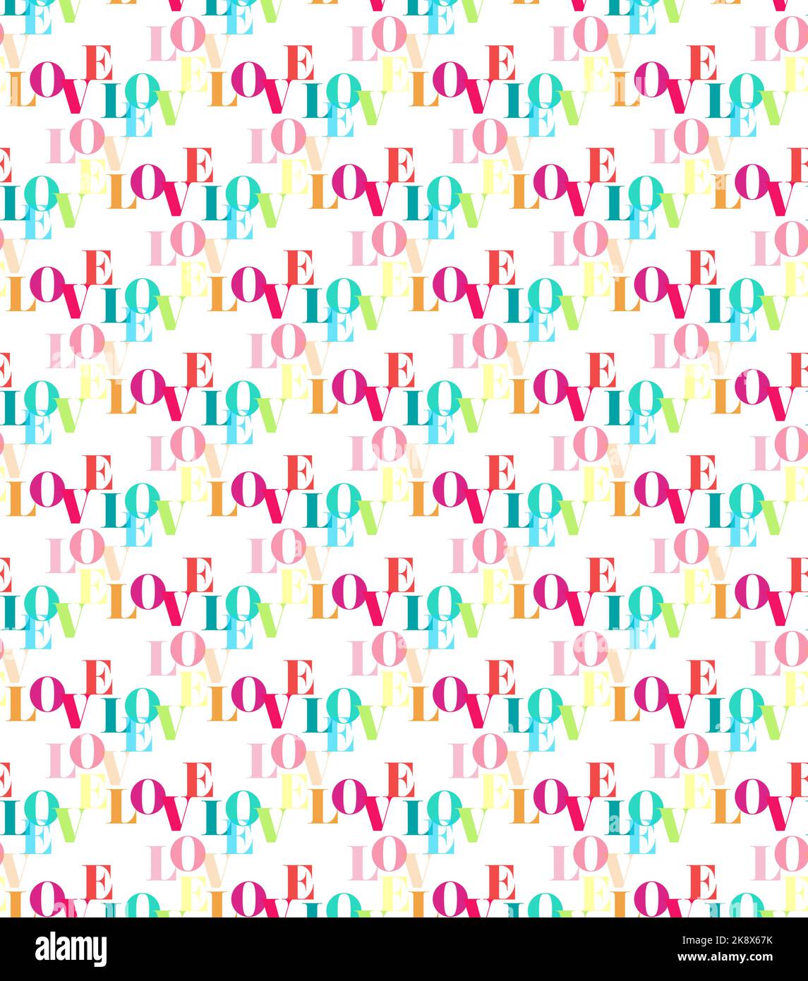 Love Colourful Seamless vector pattern Stock Vector