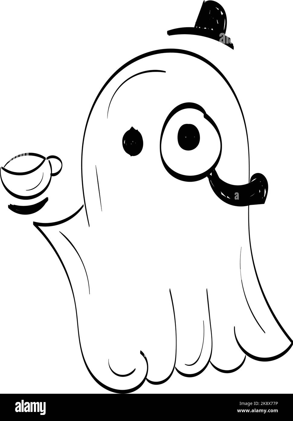 Halloween Ghost Outlines. Cute Ghost and add a little adventure. Spooky  outline Drawing - Black And White Stock Vector Image & Art - Alamy