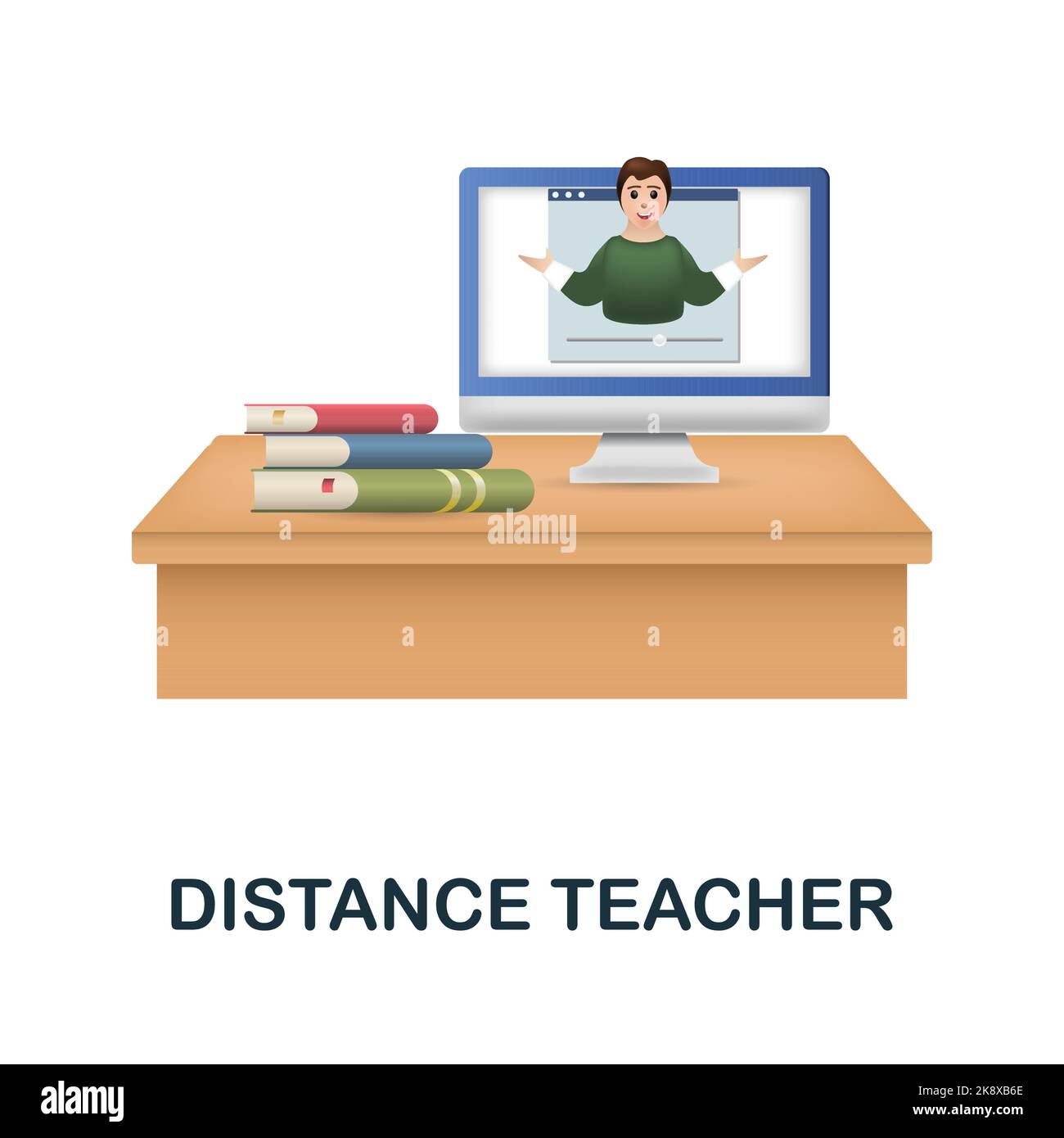 Student boy girl teacher laptop Stock Vector Images - Alamy