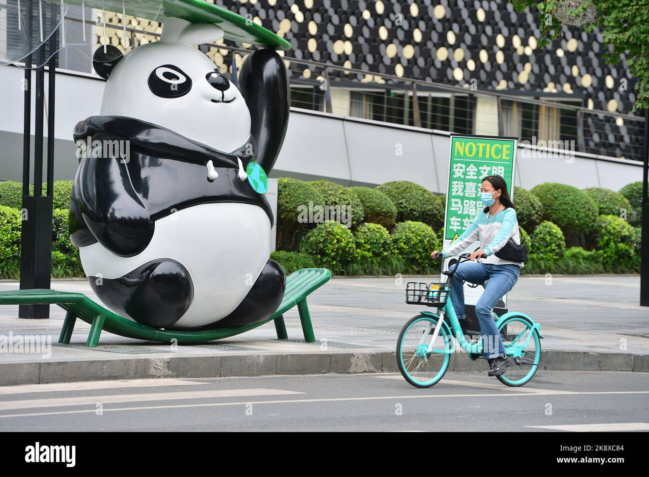 After China's first panda-themed bus stop was unveiled recently, due to ...