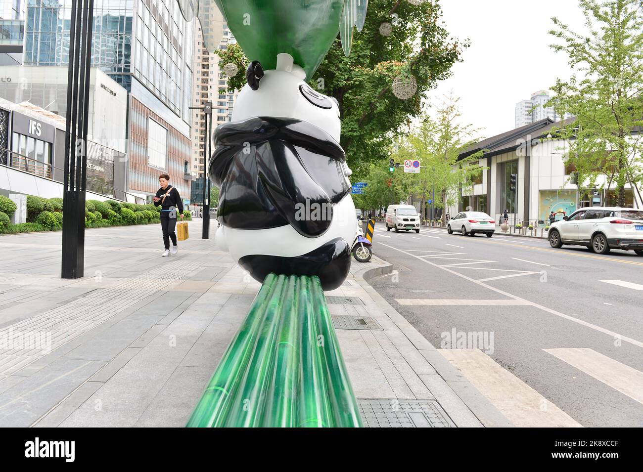 After China's first panda-themed bus stop was unveiled recently, due to ...