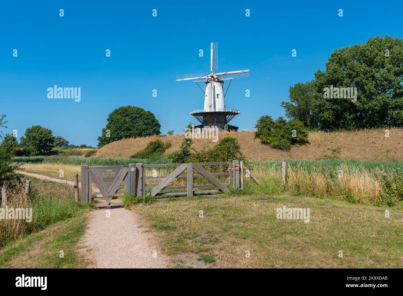 Windmill De Koe at the former bastion, Veere, Zeeland, Netherlands, Europe Stock Photo