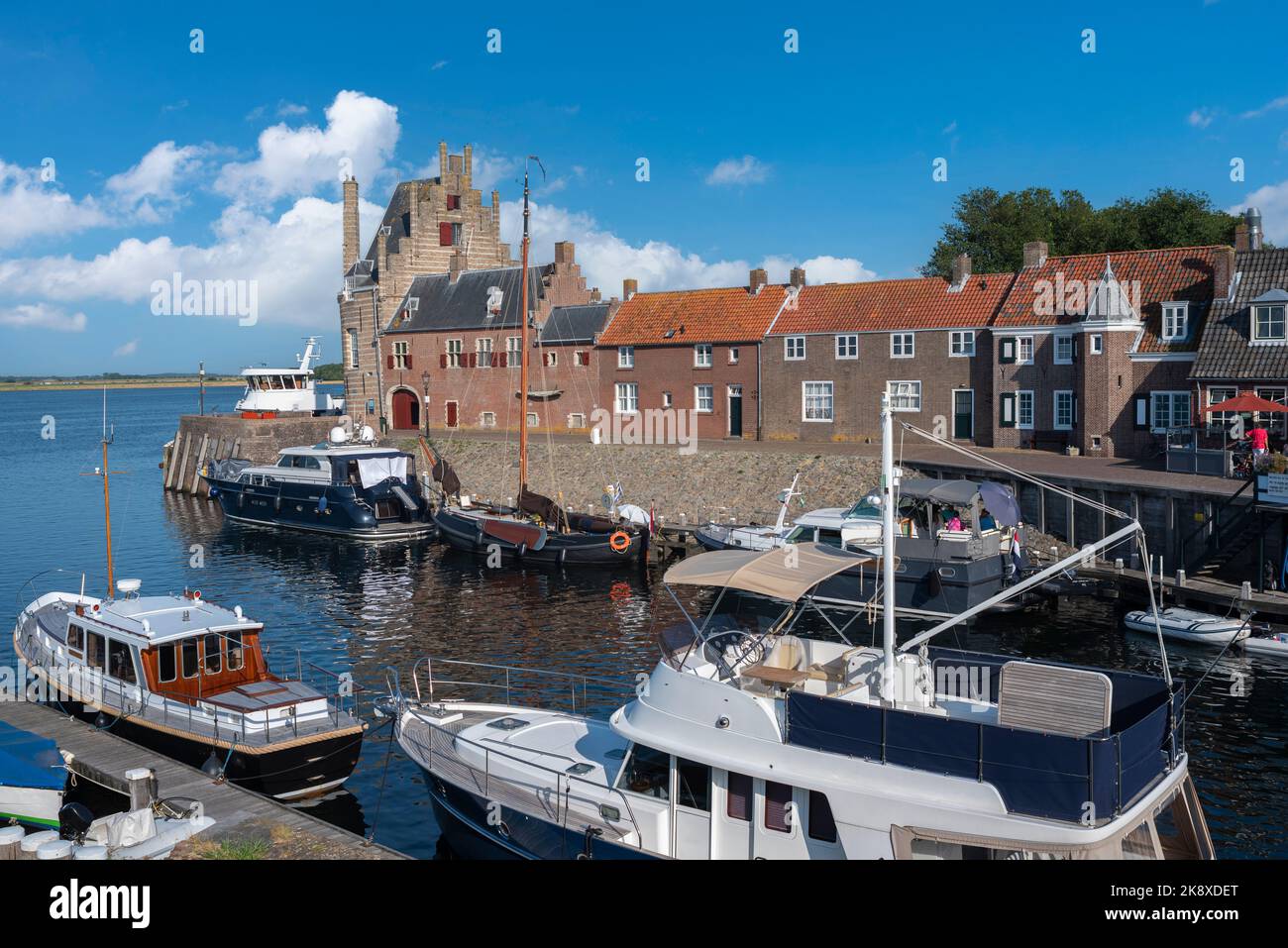 Historical city fortification Campveerse Toren, Veere, Zeeland, Netherlands, Europe Stock Photo