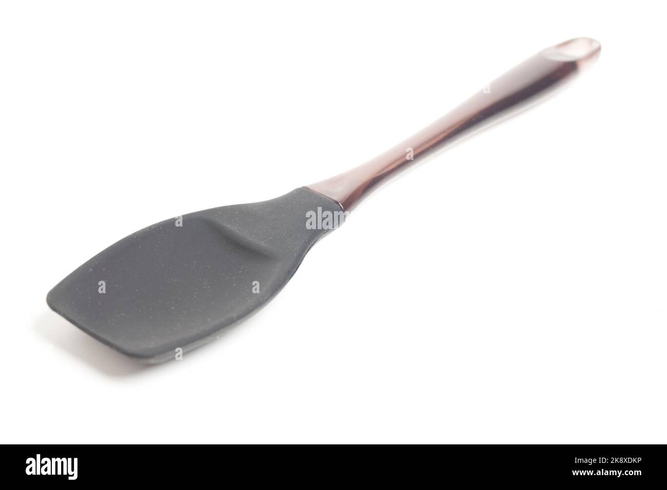 Silicone Spatula Cooking Baking Icing Mixing Rubber Kitchen Utensil Isolated on White. Stock Photo