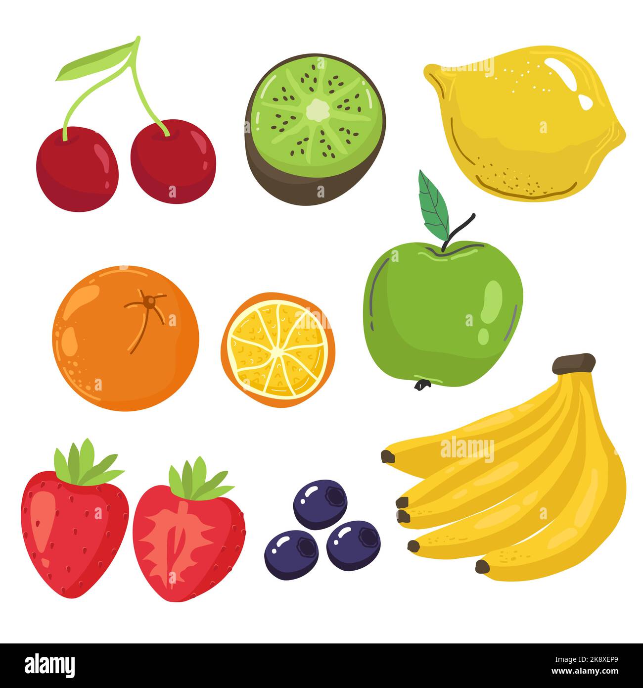 Tropical fruits banana ananas mango Stock Vector Images - Alamy