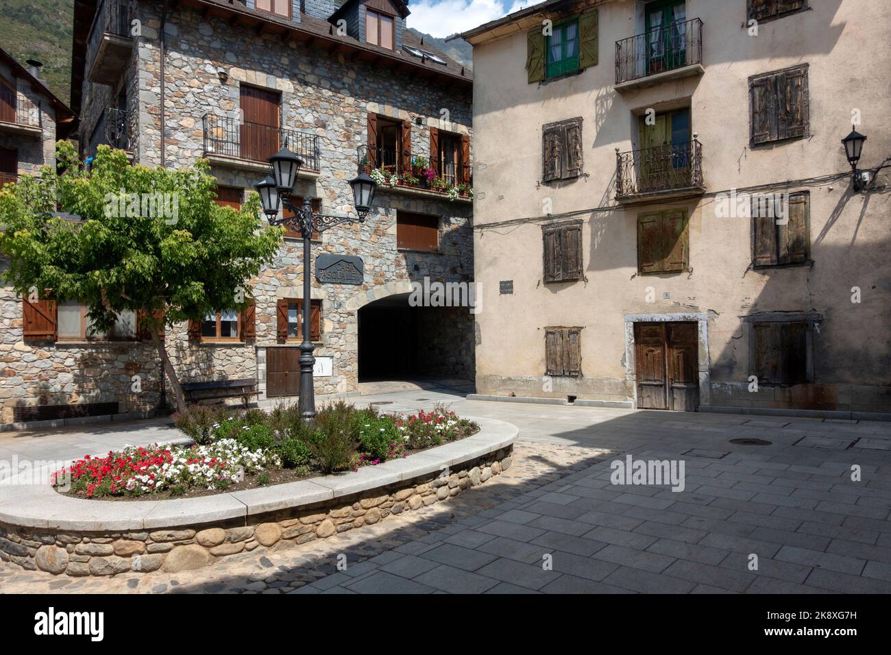 Traditional architecture.Benasque.Pyrenees.Aragon.Spain Stock Photo
