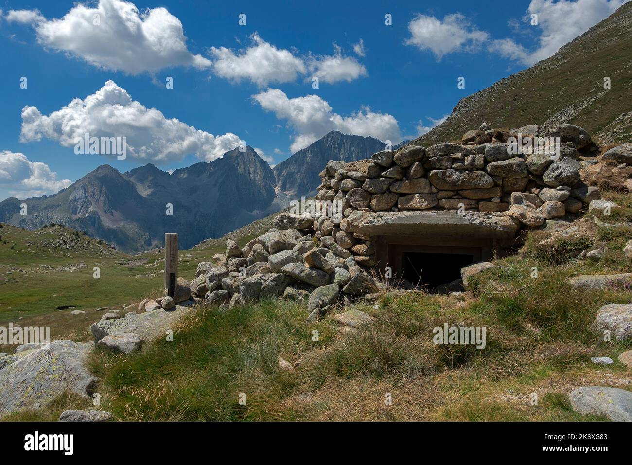 Bunker at the P line (Pyrenees defensive line).Vielha.Aran valley.Spain Stock Photo