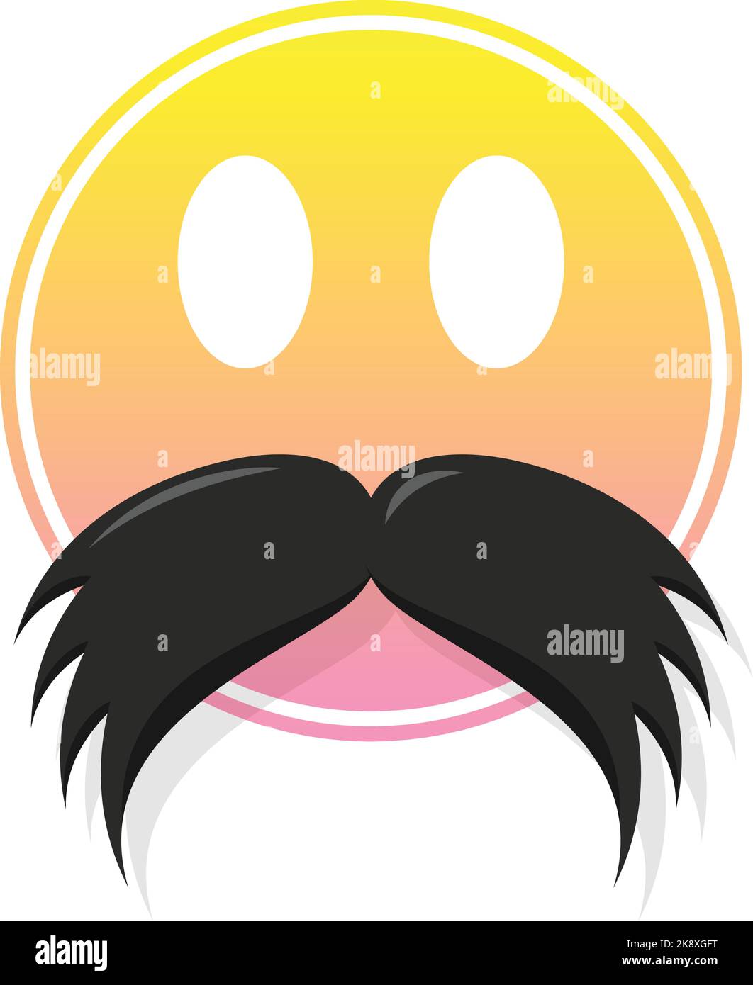 Funny emoji moustache design illustration. EPS 10, Editable, Vector