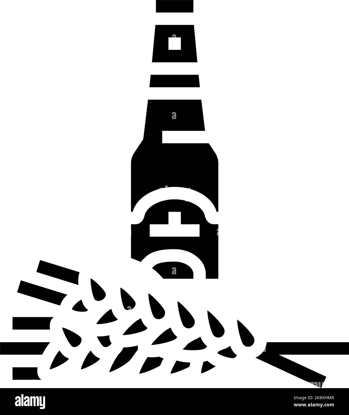 beer barley ear glyph icon vector illustration Stock Vector Image & Art ...