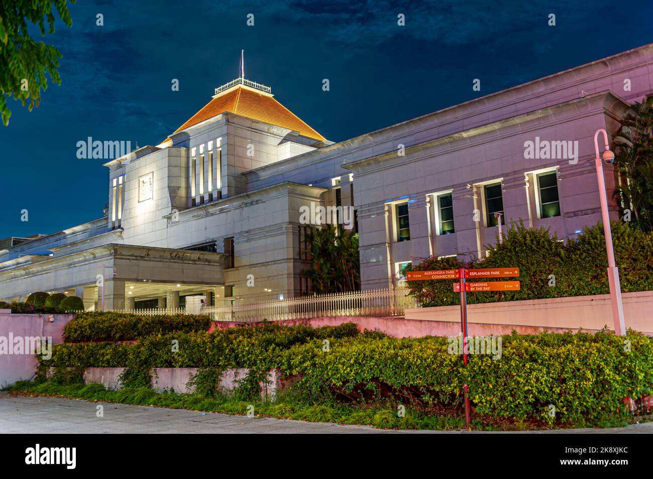 The Singapore Parliament Building taken early evening Stock Photo