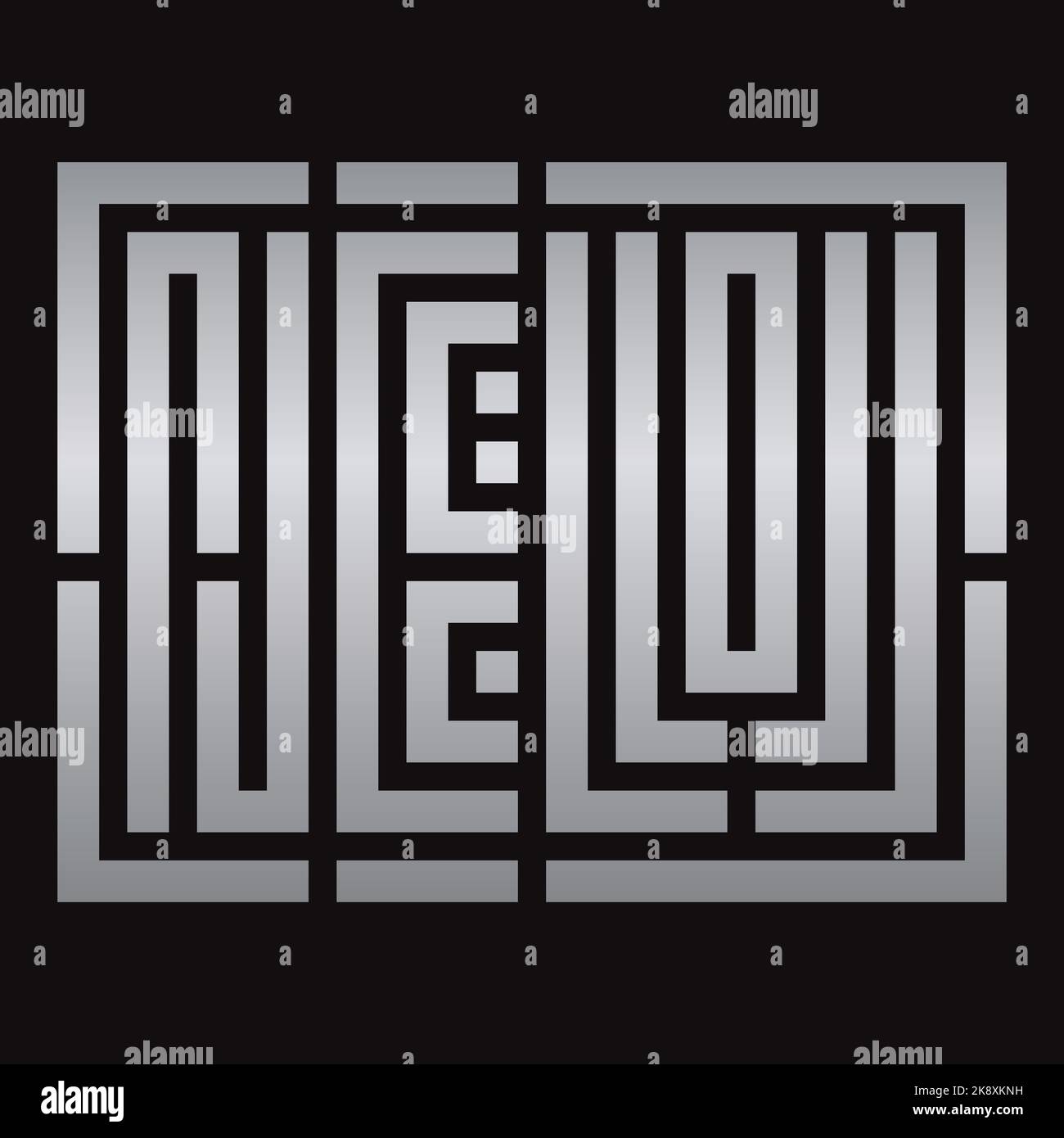 Hello Lettering Maze Typography Design Vector Illustration. Editable ...