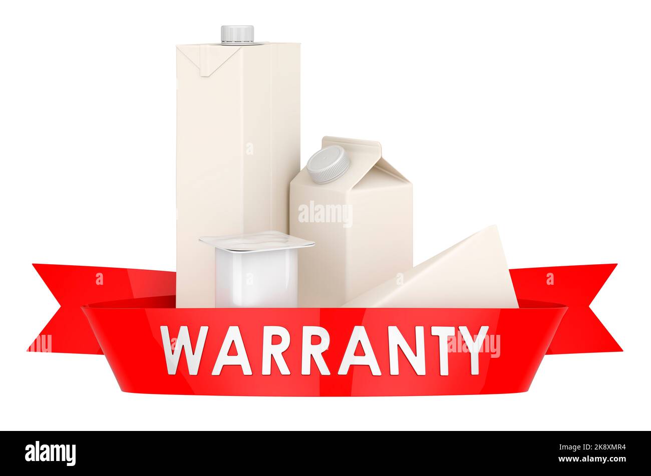 Packaging for dairy, juice products warranty concept. 3D rendering