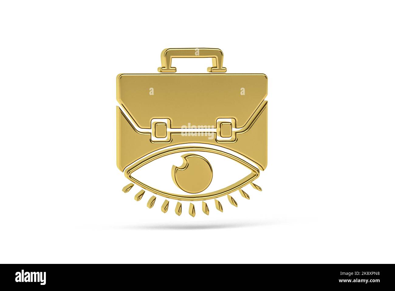 Golden 3d business vision icon isolated on white background - 3d render ...