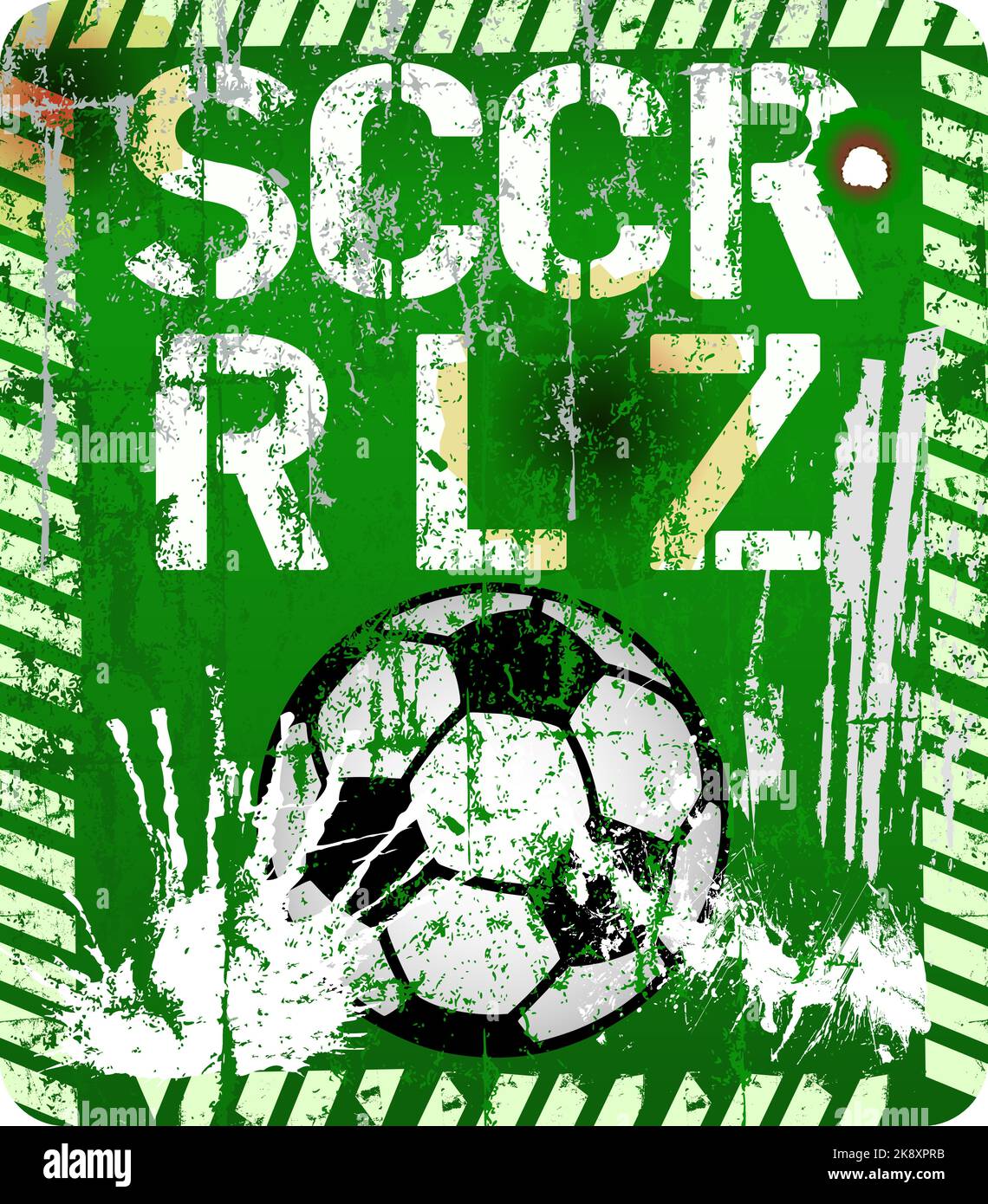 Soccer rules, grungy sign for the great soccer event this year, vector illustration. Stock Vector