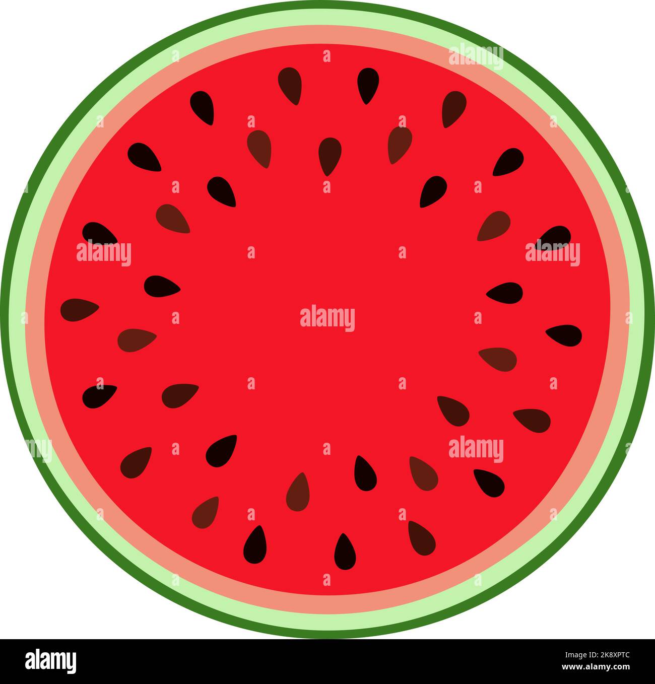 Cartoon red watermelon slice icon Healthy summer food. Vector ...