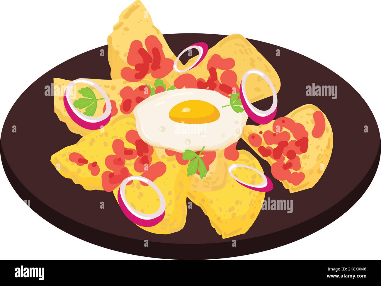 Fried egg icon cartoon vector. Mexican food Stock Vector