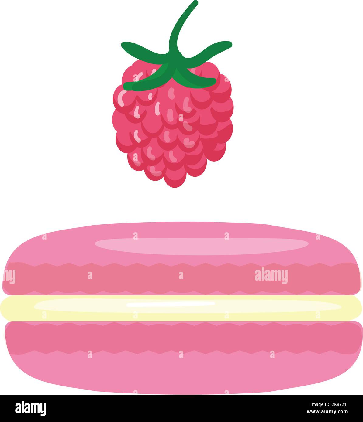 Raspberry macaroon icon cartoon vector. Cake french Stock Vector Image ...