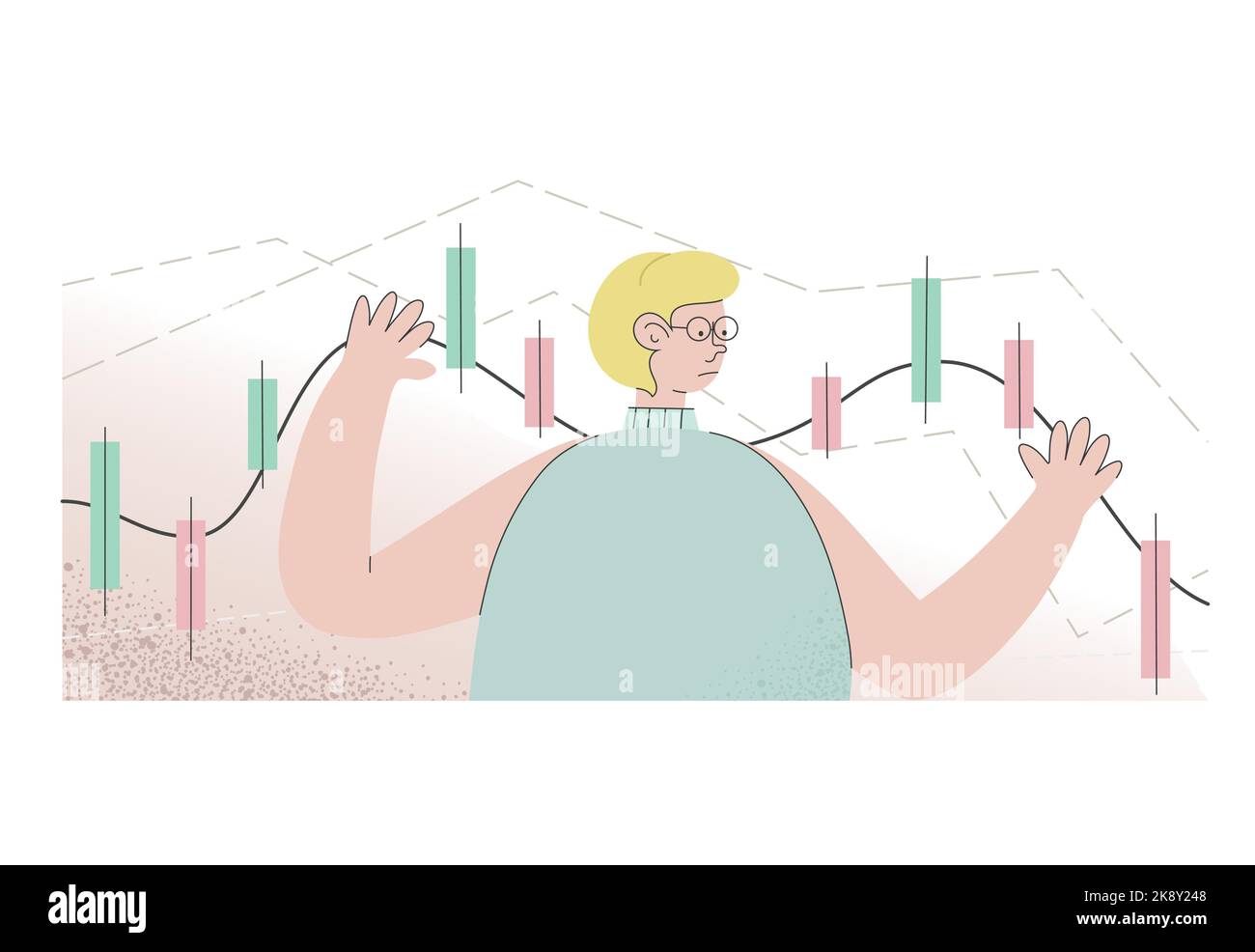 Stock market quotes decline Beginner trader trying hold stock graph