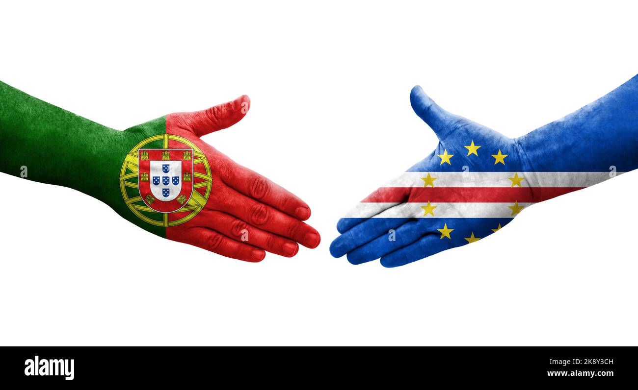 Portugal and Cape Verde flags. 3D Waving flag design. Portugal Cape Verde  flag, picture, wallpaper. Portugal vs Cape Verde image,3D rendering.  Portuga Stock Photo - Alamy