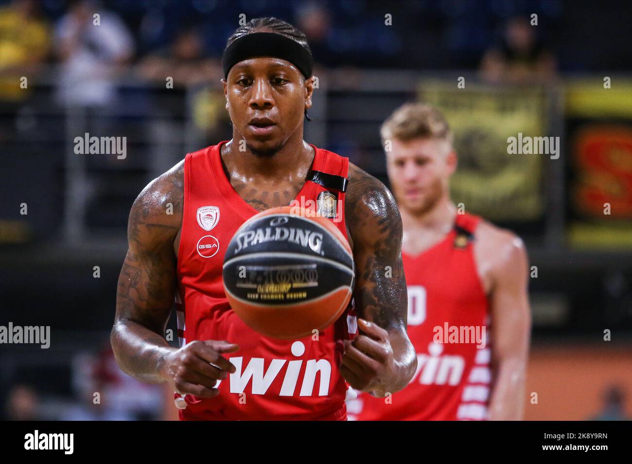 Thessaloniki, Greece. 24th Oct, 2022. Olympiacos BC player Isaiah