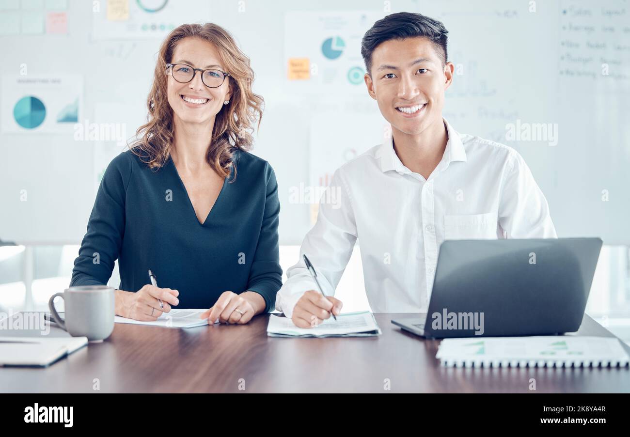 Corporate, planning and employees coworking, meeting and working in